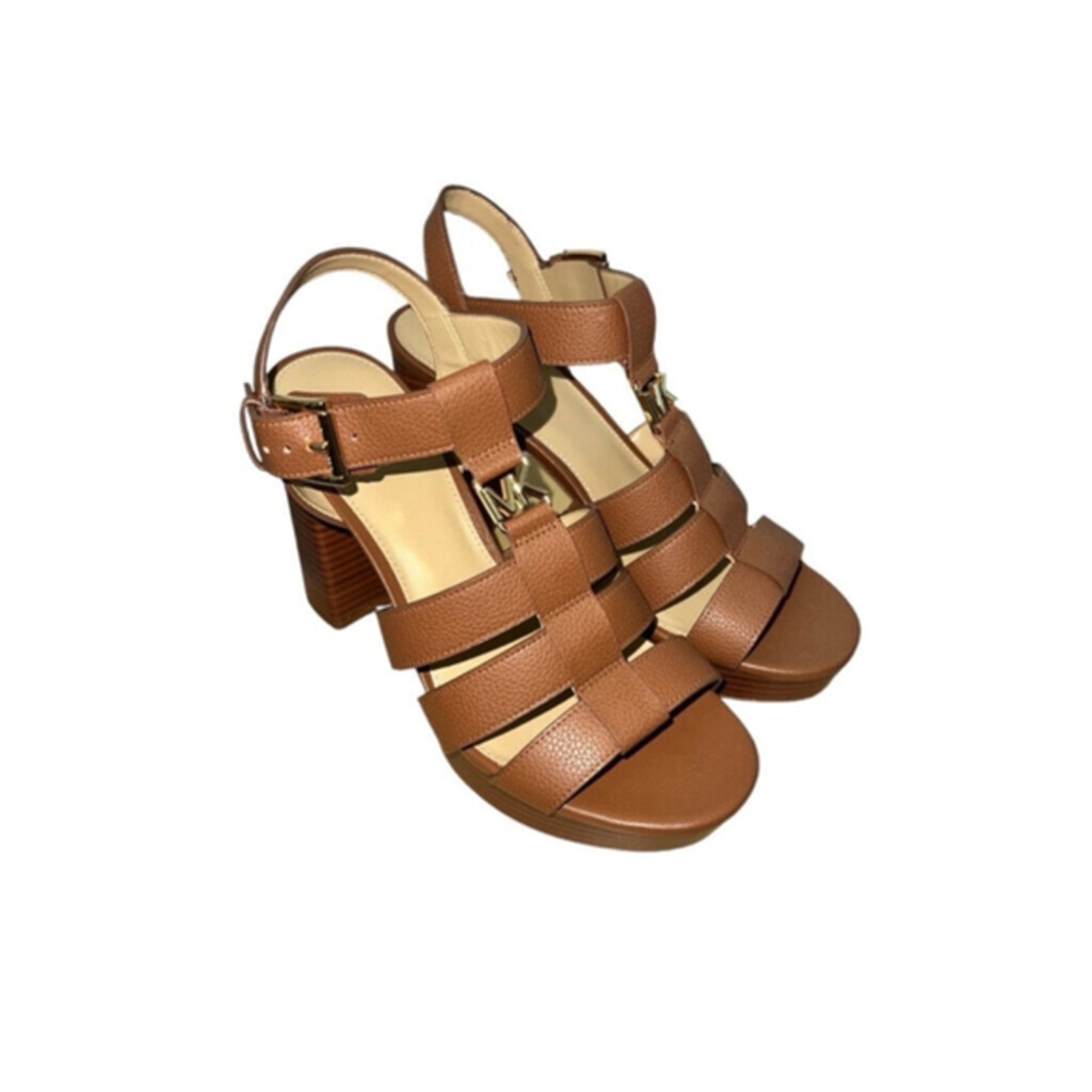 Michael Kors Women's Reid Platform Sandals - Size 7M - Luggage Brown NIB