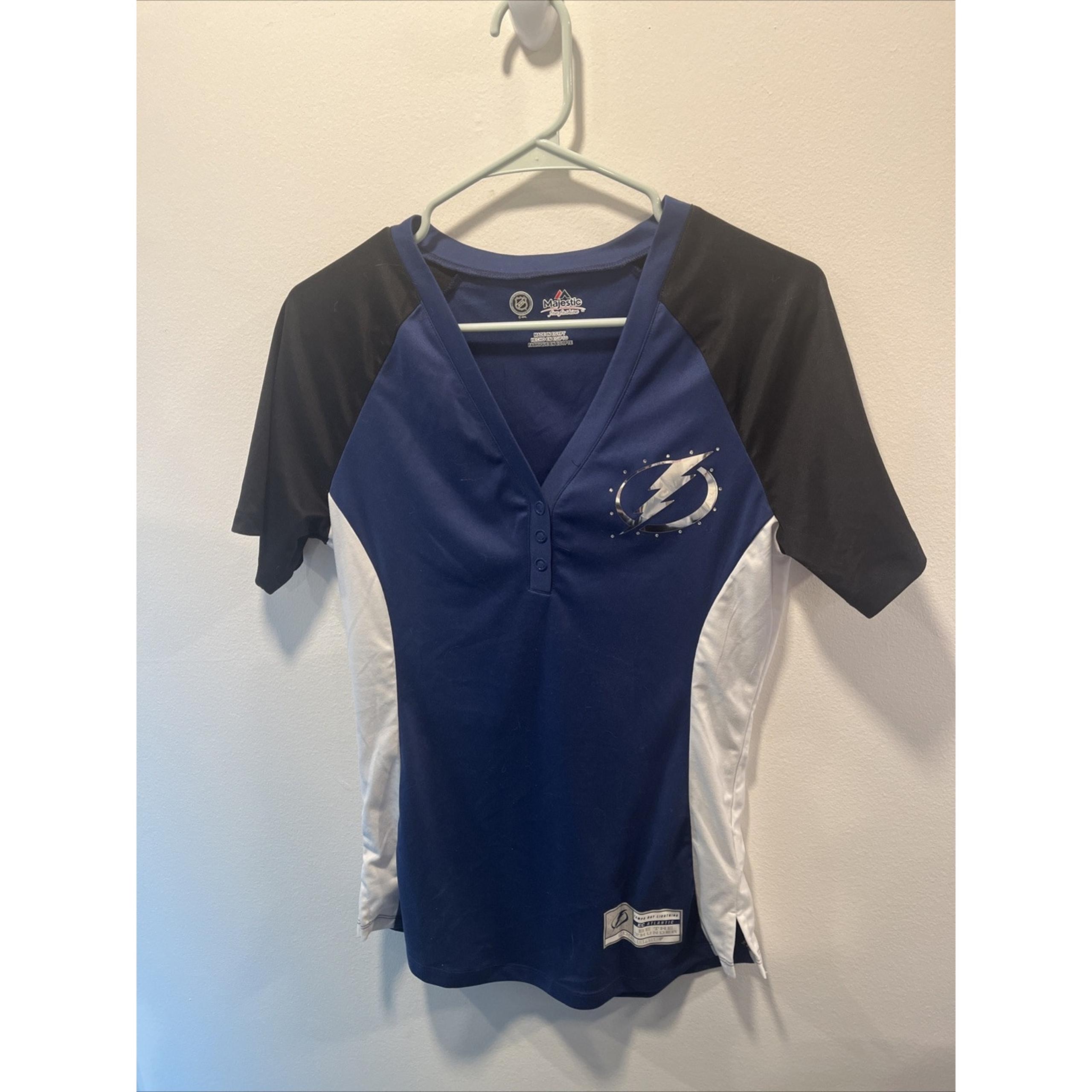 Majestic NHL Short Sleeve Tampa Bay Lightning women's fashion jersey Sz Medium