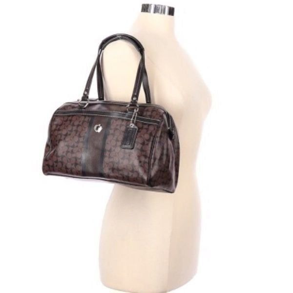 Coach Signature Satchel Brown Black