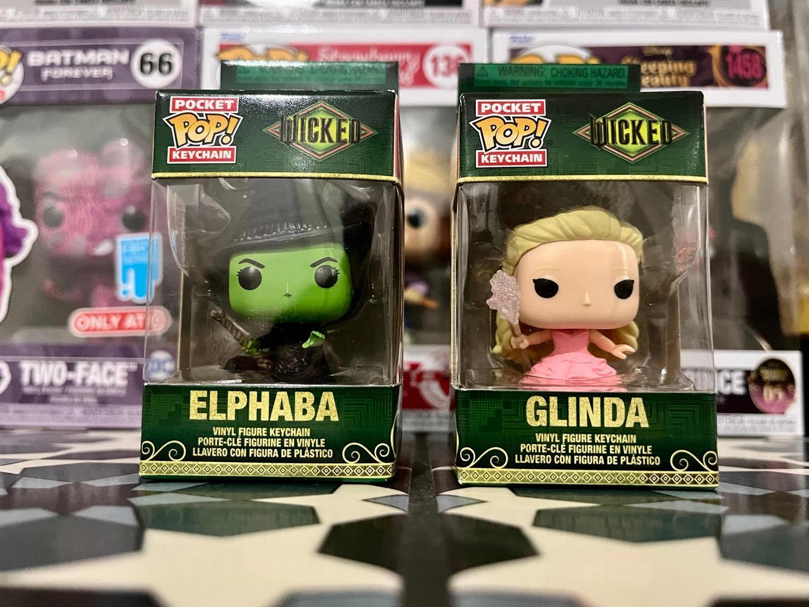 NEW! Elphaba (1) & Glinda (1) Wicked Funko Pocket Pop Keychains! Ariana Grande