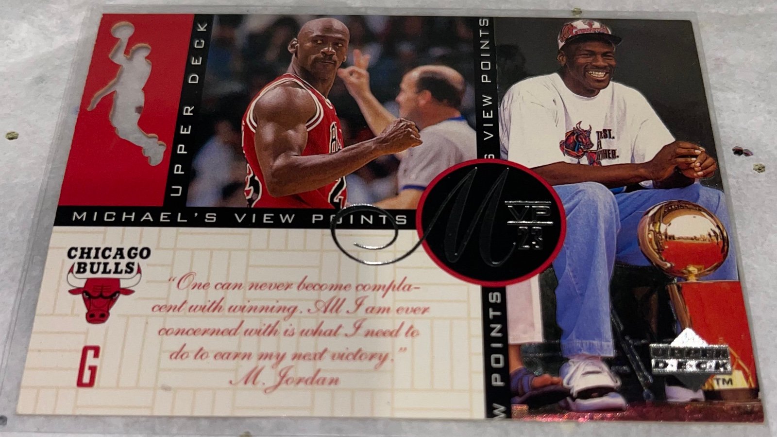 MICHAEL JORDAN 1997 UPPER DECK MICHAELS VIEW POINT CARD VP10 CHICAGO BULLS!