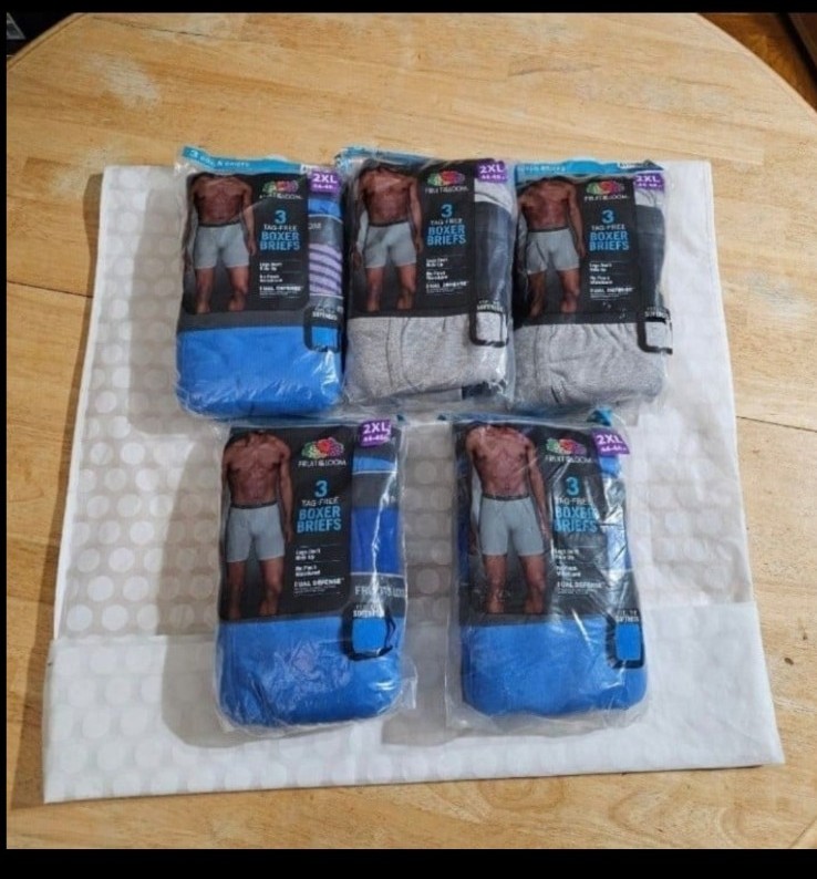 5 FRUIT OF LOOM BOXER SETS 2XL