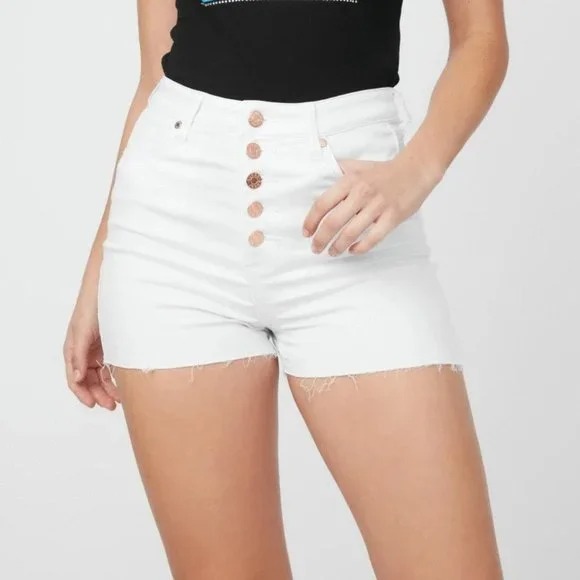 GUESS High Waist Logo Denim Shorts sz 31