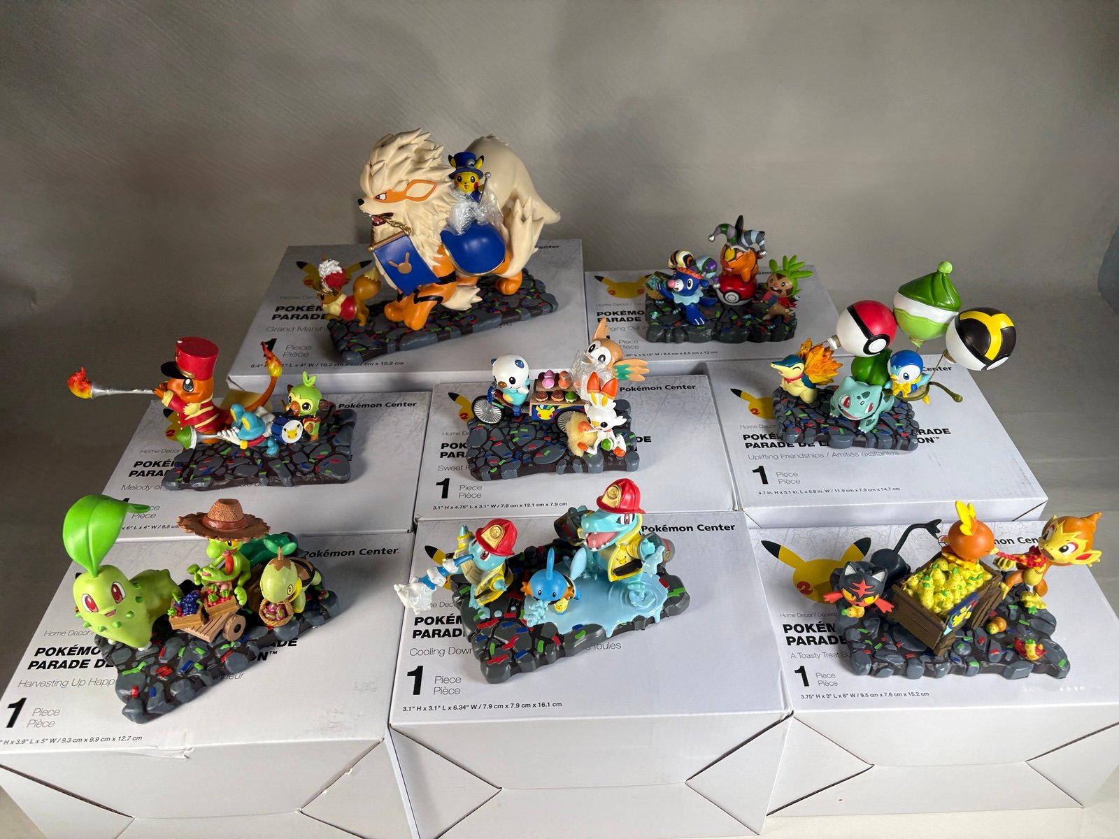 Pokémon Center Complete Parade Statues 8pc Set