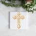 Set of 4 Cross Ceramic Coasters