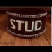 Fashionable Dog Bowl Black Stud Chain-Lined Large Poly-Resin Water Holder Feeder