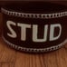 Fashionable Dog Bowl Black Stud Chain-Lined Large Poly-Resin Water Holder Feeder