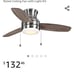44 in. Color Changing Integrated LED Brushed Nickel Ceiling Fan with Light Kit