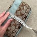 Vintage 2007 Coach Monogram “C” Canvas + Leather Cosmetics Bag Brown / Baby Blue