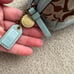 Vintage 2007 Coach Monogram “C” Canvas + Leather Cosmetics Bag Brown / Baby Blue