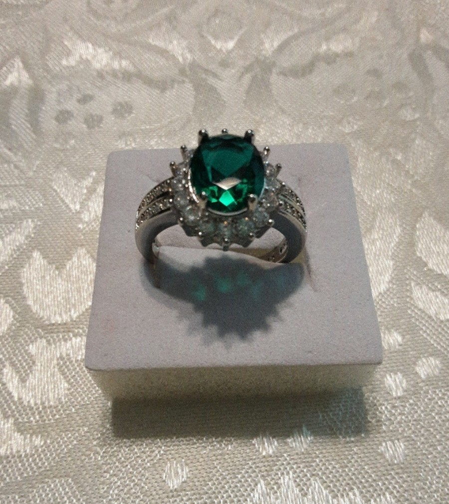 4 ctw Created emerald princess style ring, size 7