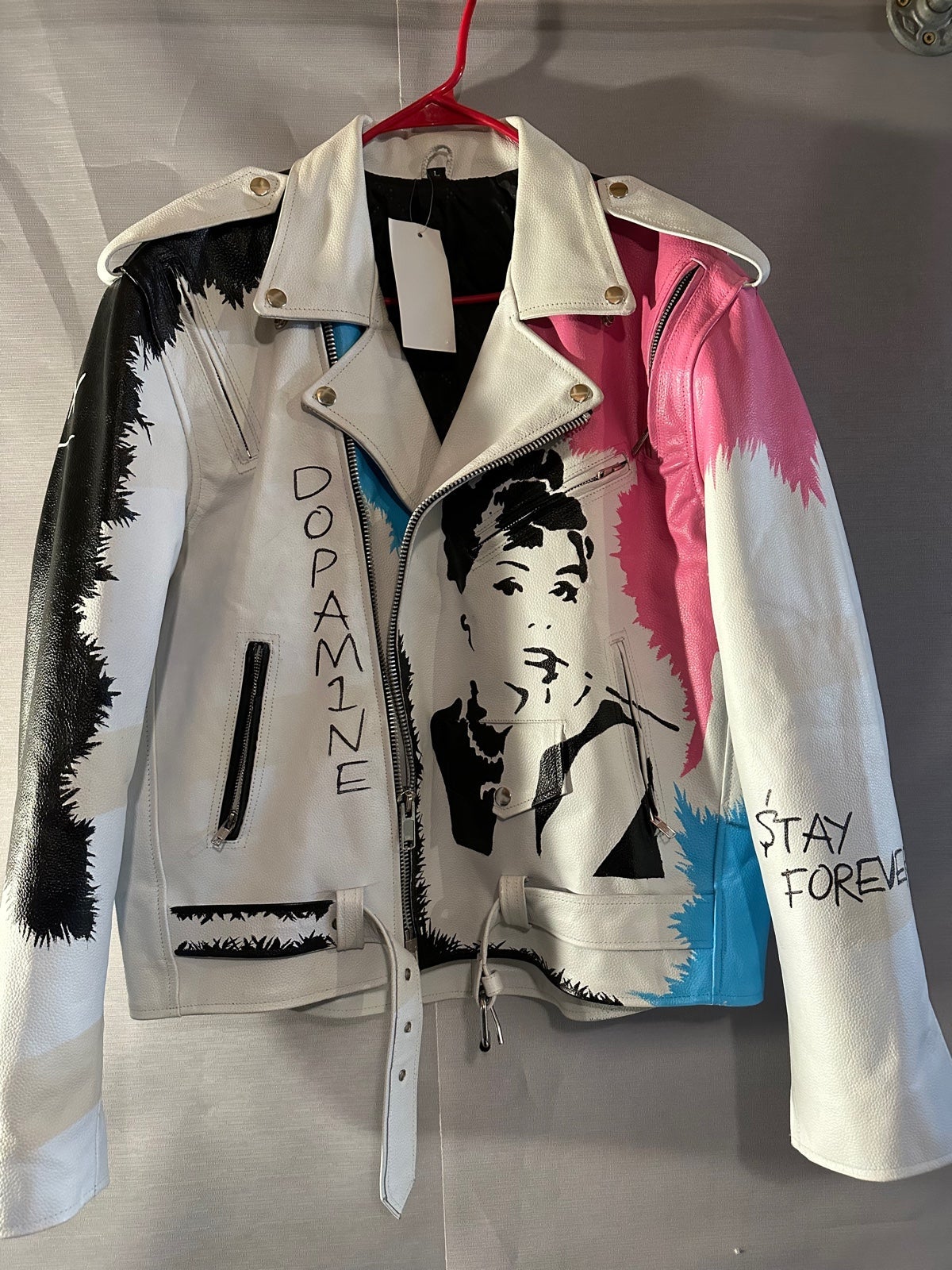 Custom painted REAL Leather Jacket