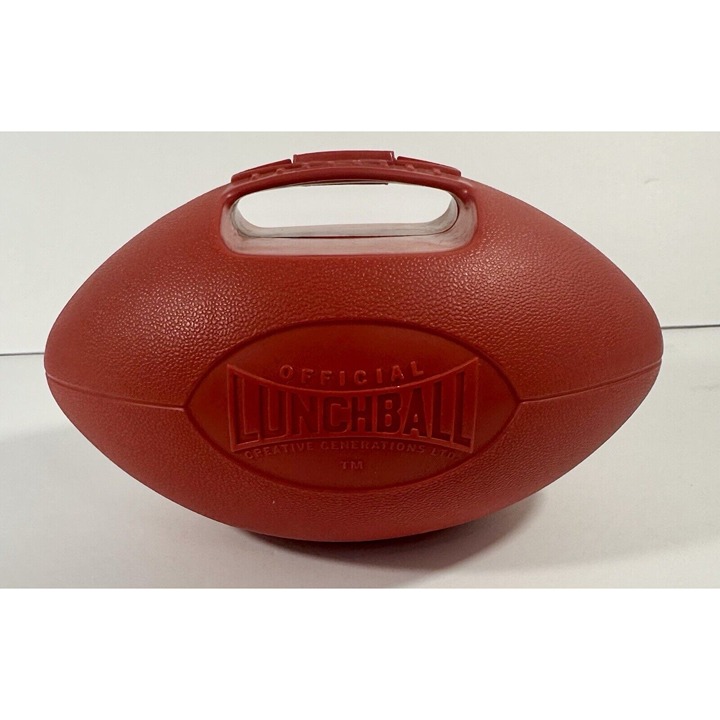 Official LunchBall Red Football Shaped Lunch Box Vintage 1980s School Sports Fun