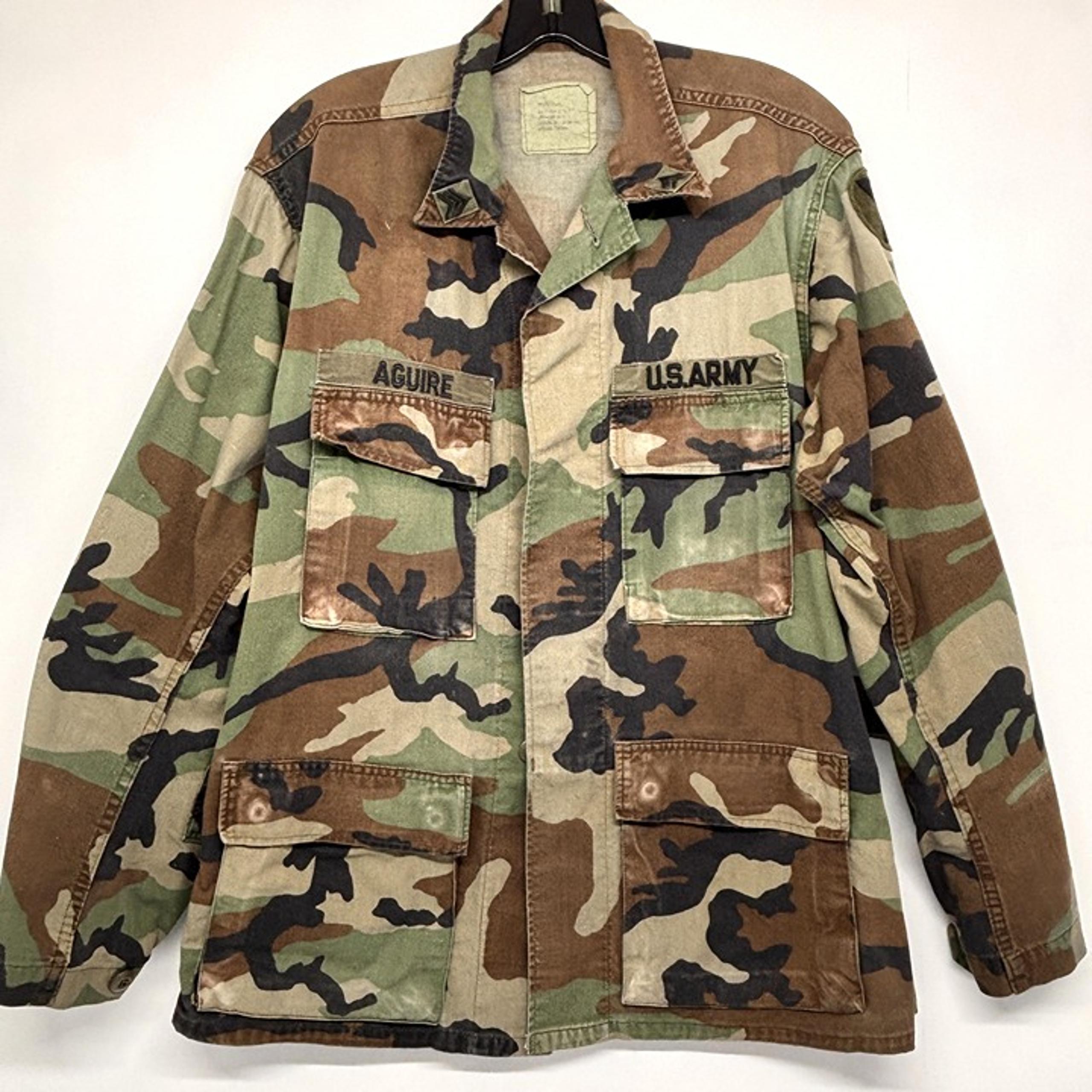 US Army Woodland Camo Pattern Jacket Men’s Medium Regular Combat Military Coat