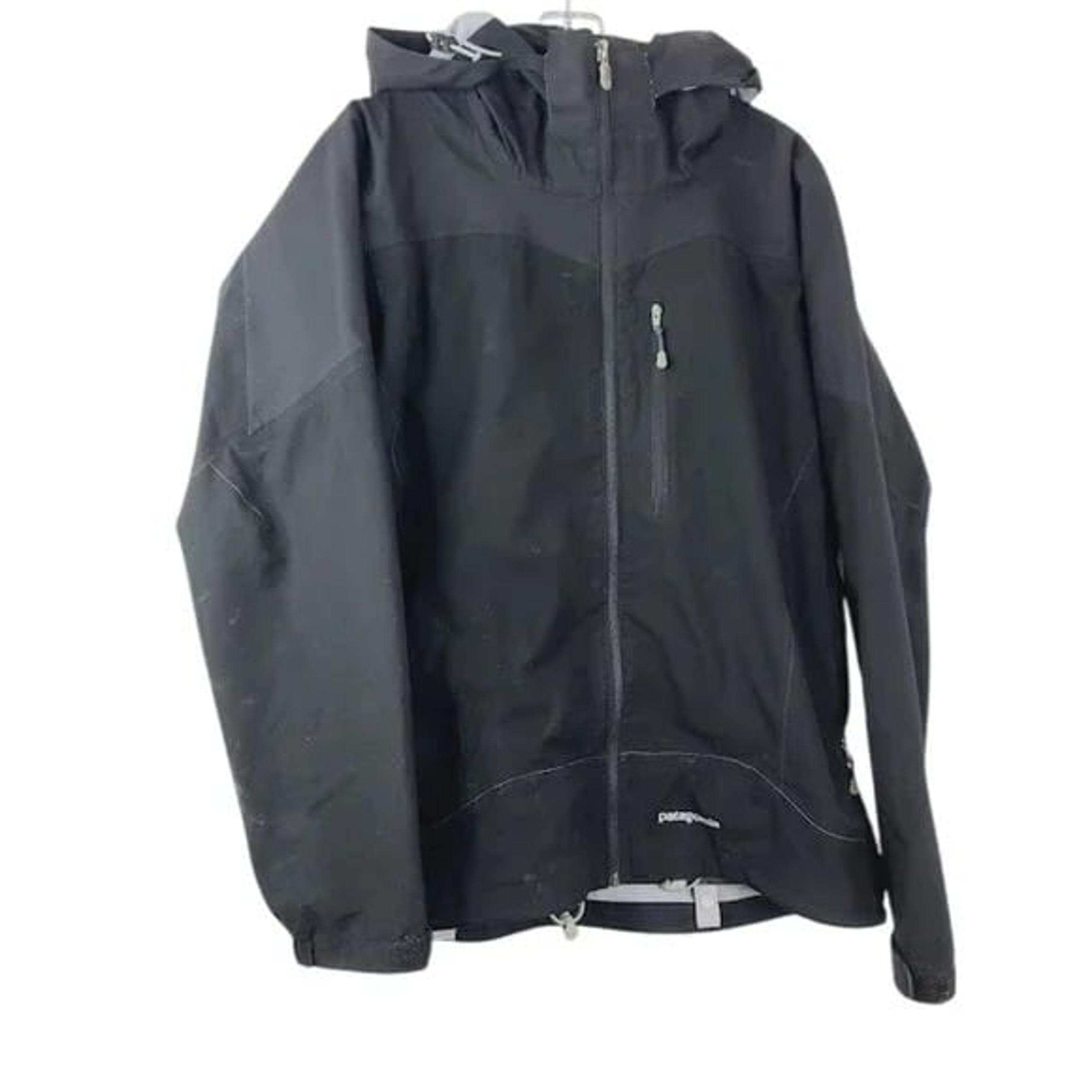 Patagonia Women's Black White Smoke Hooded Winter Snow Jacket Size L
