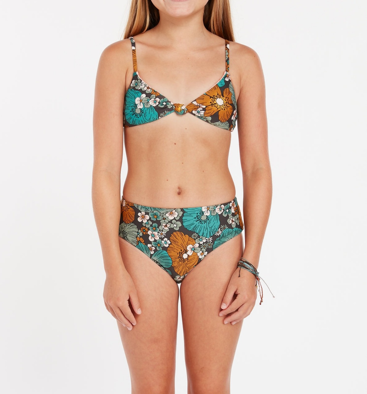VOLCOM GIRLS NOTHING BUD LOVE BIKINI SET - JADE SIZE 16