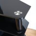 Modern 3-in-1 Flat TV Stand for TVs up to 65 inch, Black Glass Shelves with Swiv