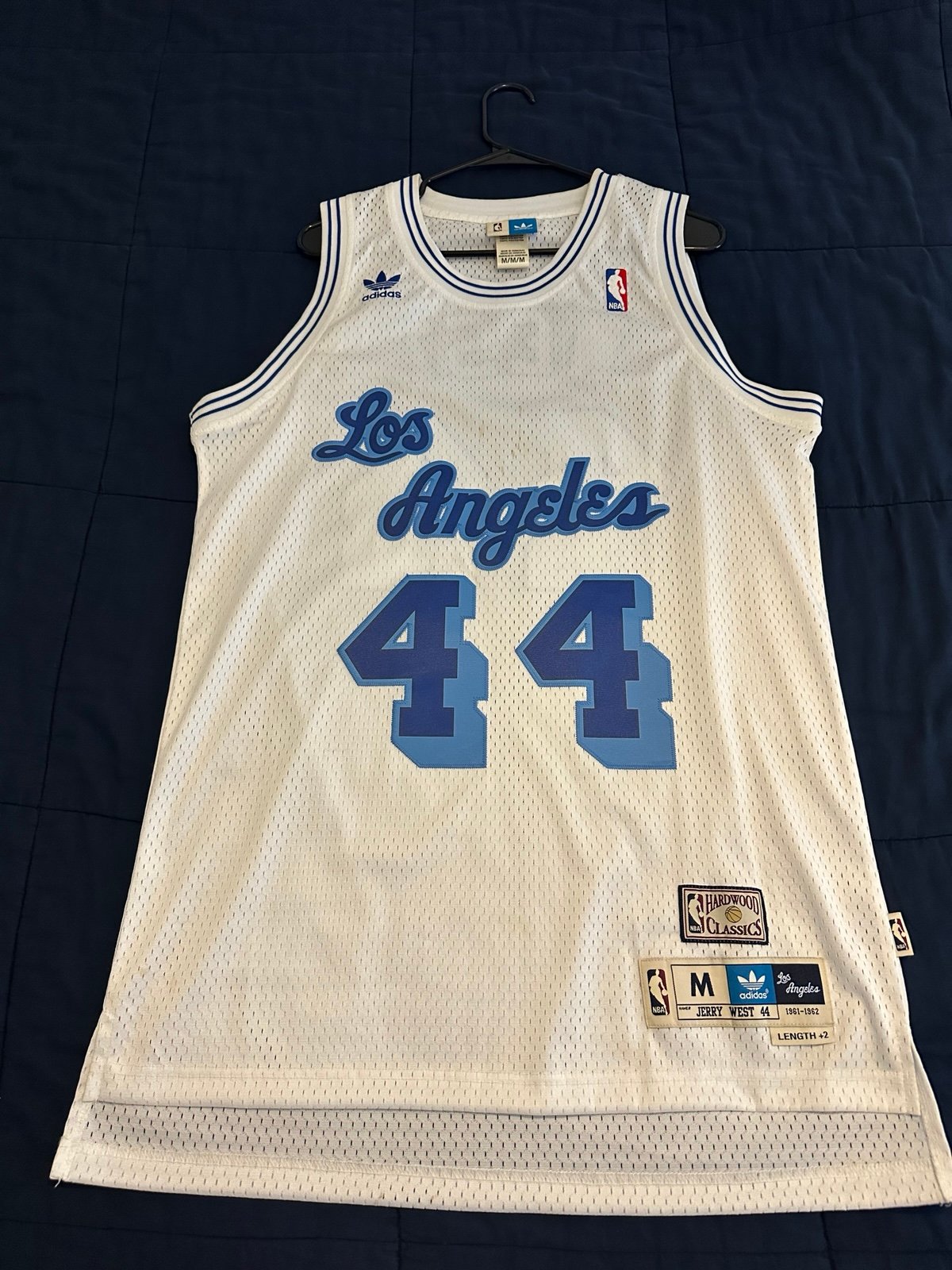 JERRY WEST #44 Los Angeles Lakers Adidas Hardwood Classics White Jersey