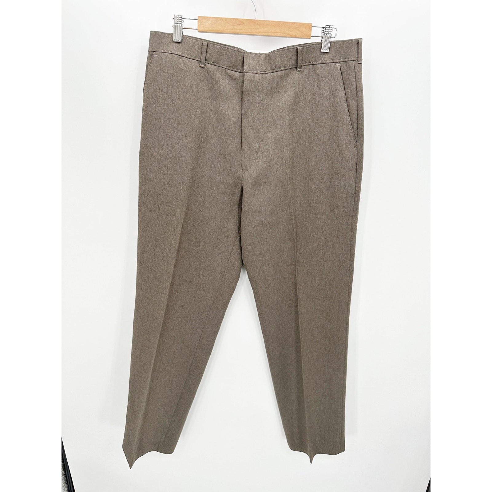 Vintage Levi's Action Slacks Brown Flat Front Dress Casual Pants Men's 36x32