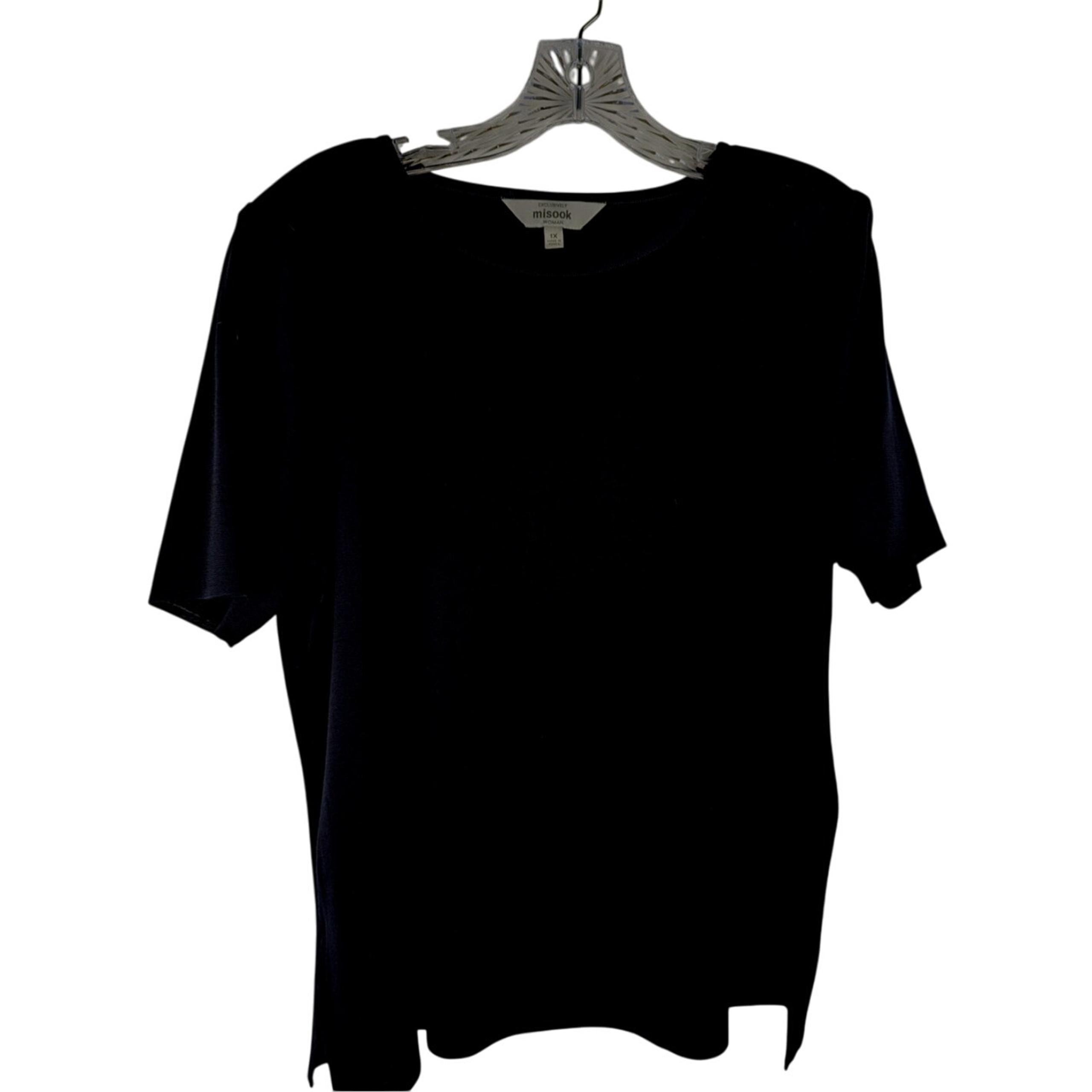 Misook wmns knit Top 1X Bust to47" CB length 25" slits5"Exclusively Misook VGUC