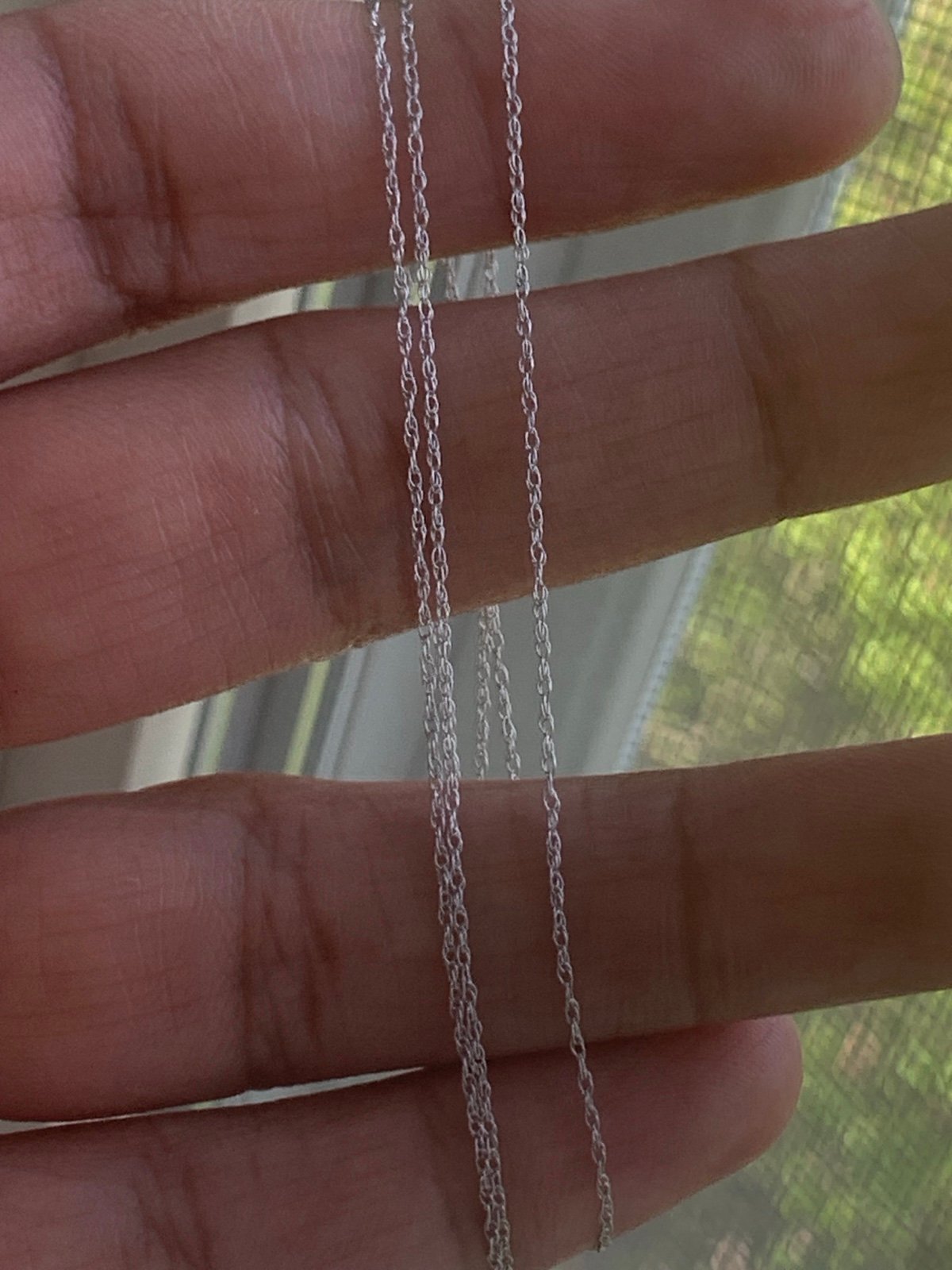 10k White Gold Dainty Chain - 18 -01