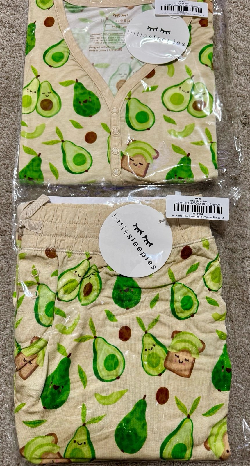 NWT Little Sleepies Avocado Toast size medium. Pants only/ Top is also available