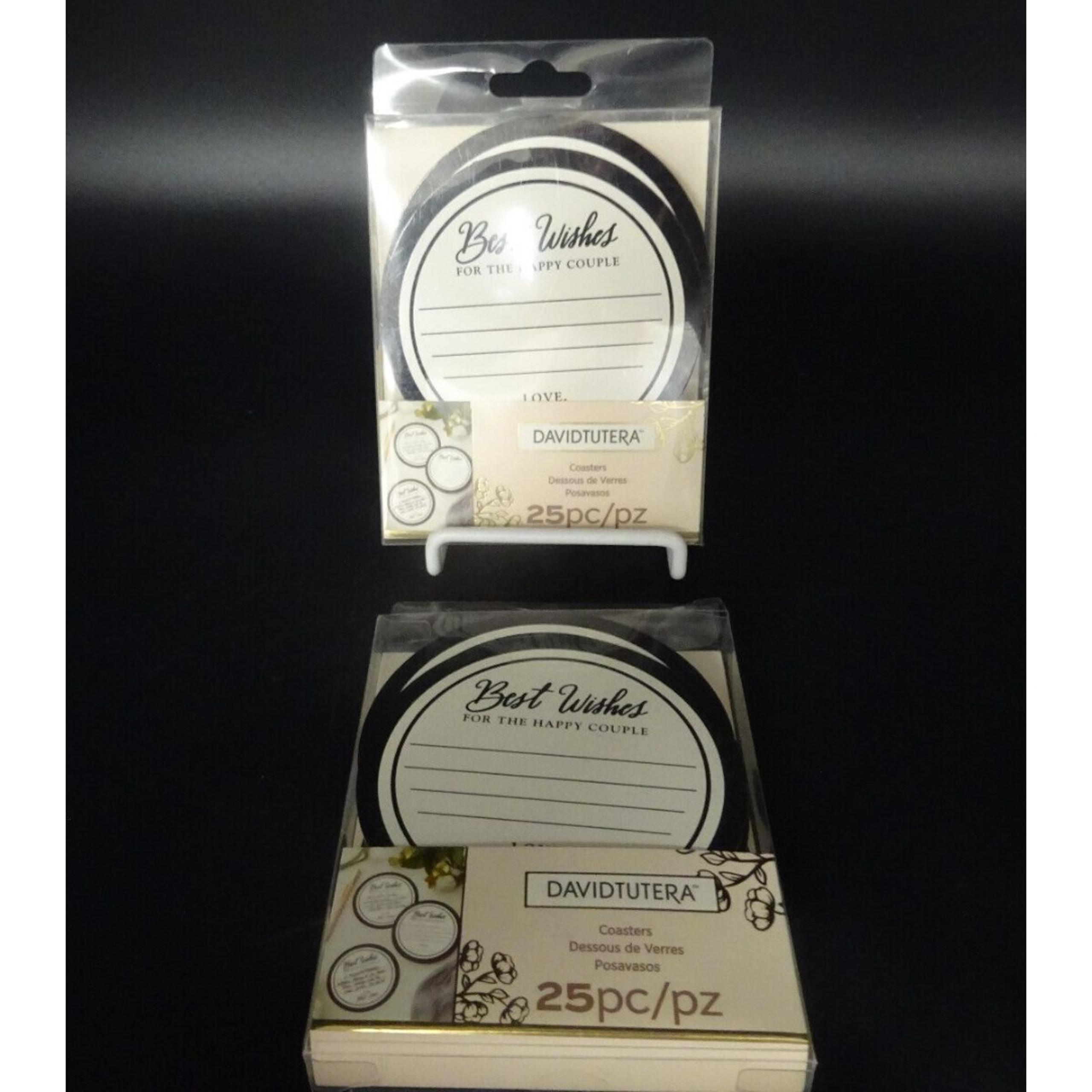 Lot of 2, David Tutera Best Wishes Coasters Wedding Bridal Shower Keepsake 25/pk