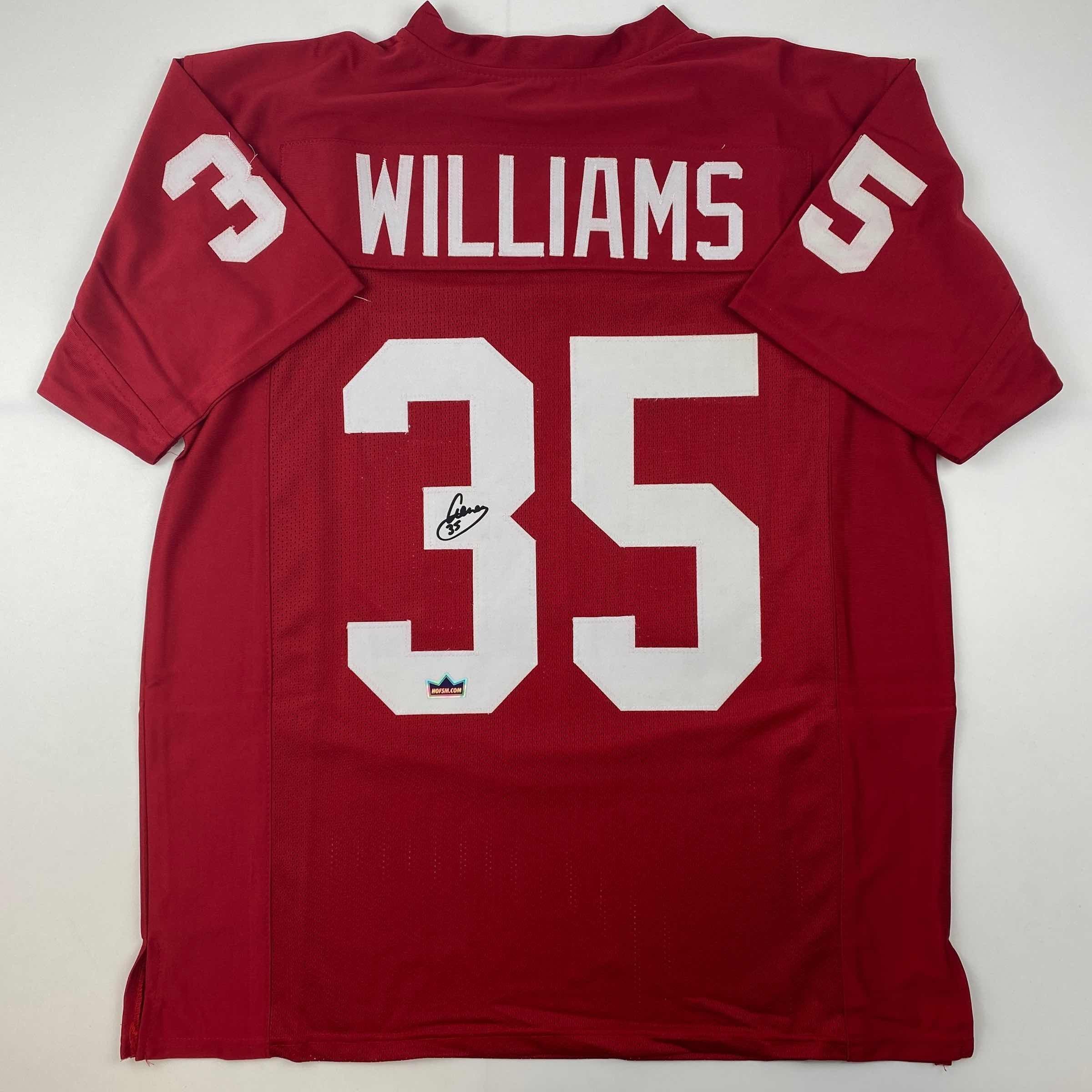 Facsimile Autographed Aeneas Williams Arizona Red Auto Jersey Size Men's XL