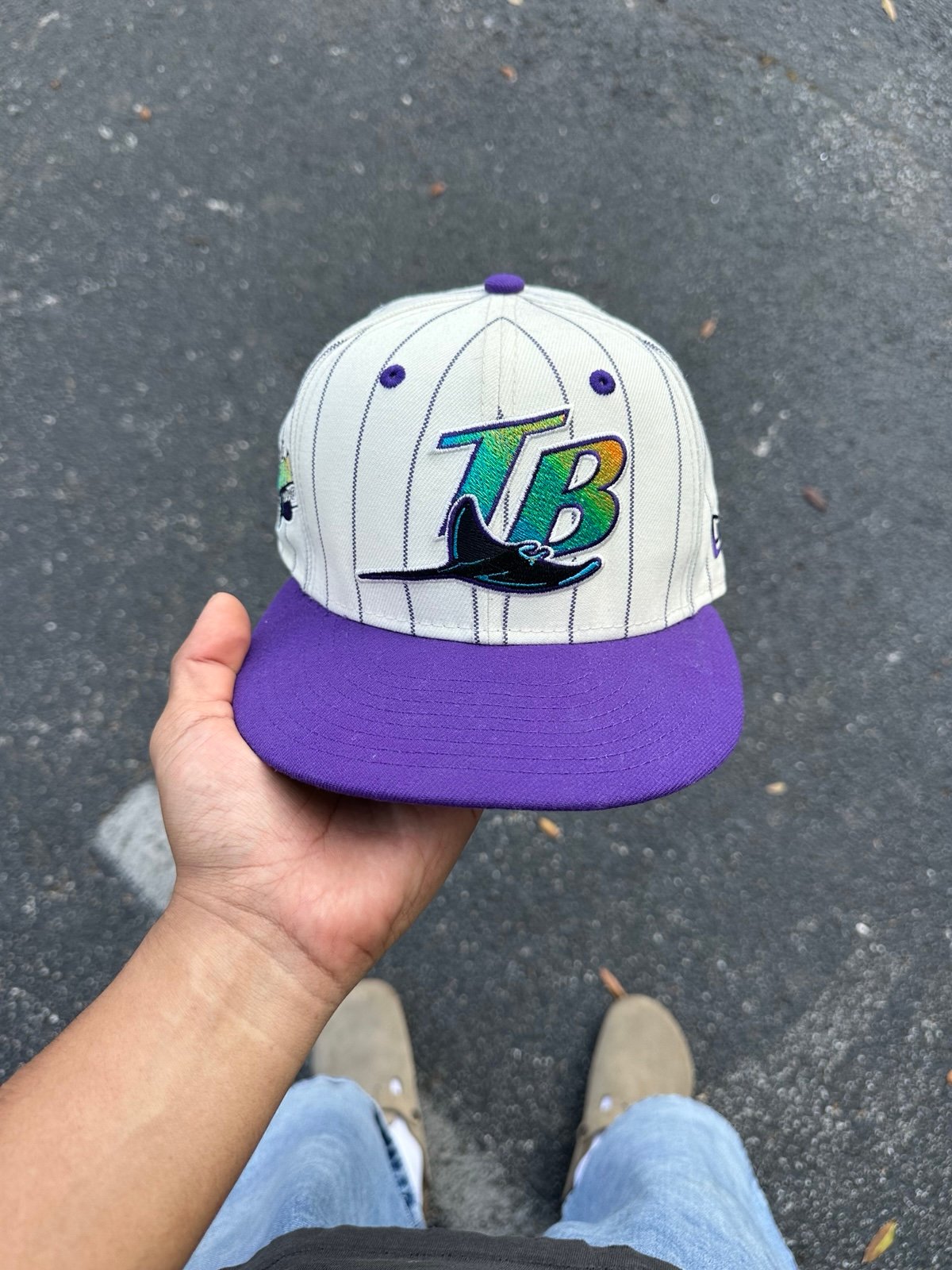 Tampa Bay Devil Rays PINSTRIPE size 7 fitted hat