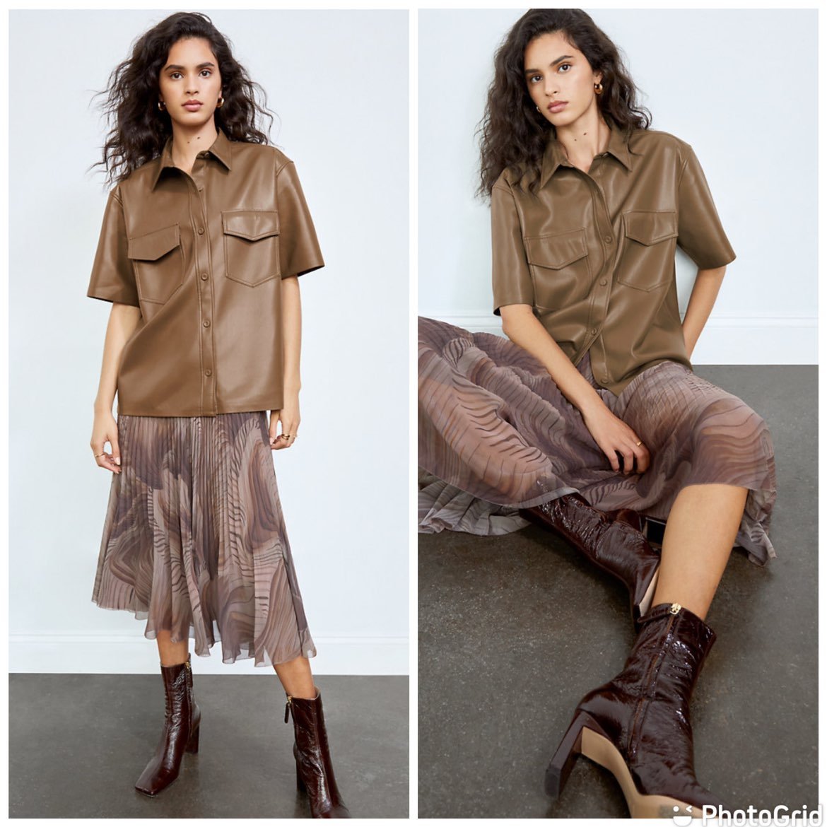 NWT Wilfred Caroline Button-Up Top Vegan Leather