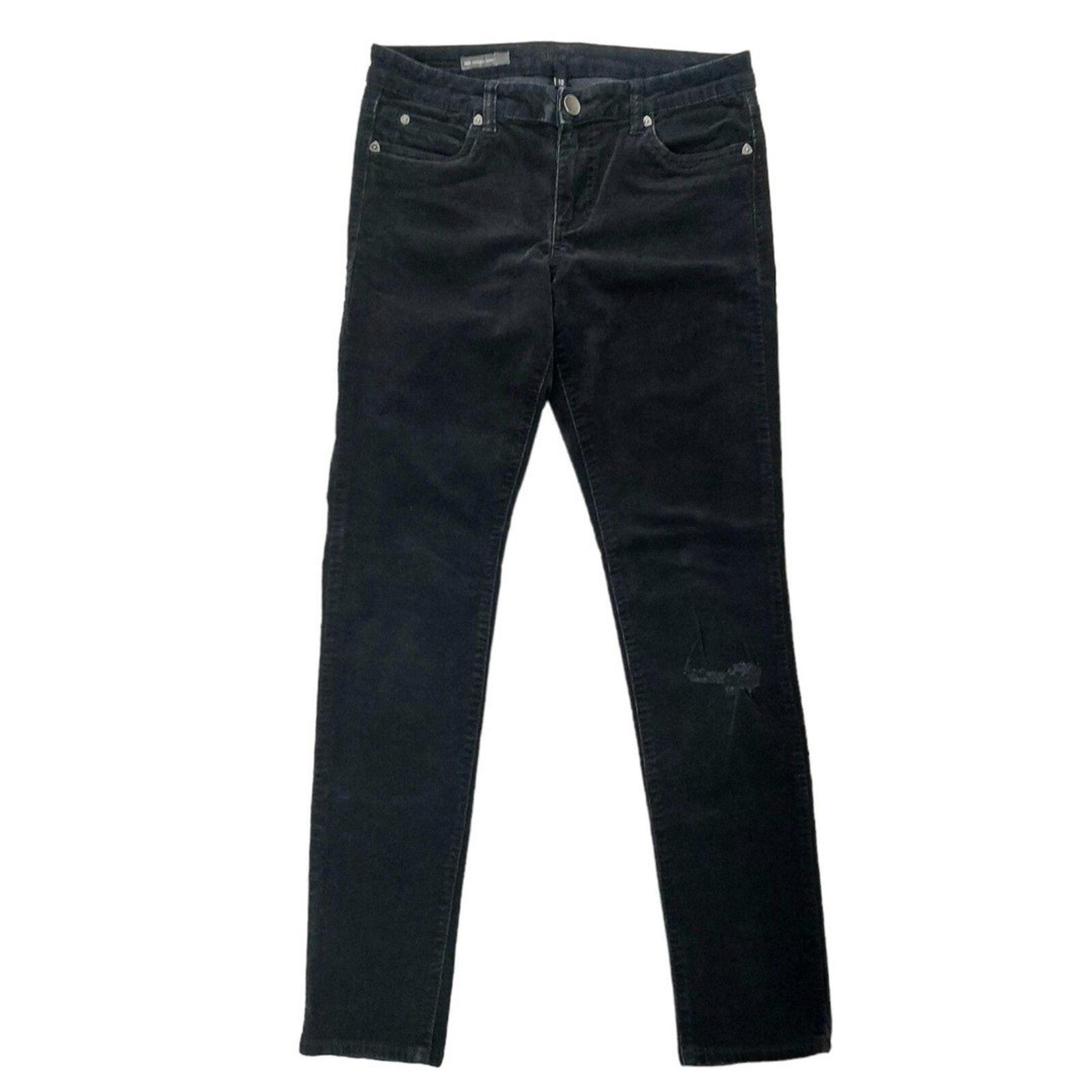 Kut From The Kloth Corduroy Pants Womens 10 Black Mia Toothpick Skinny Stretch