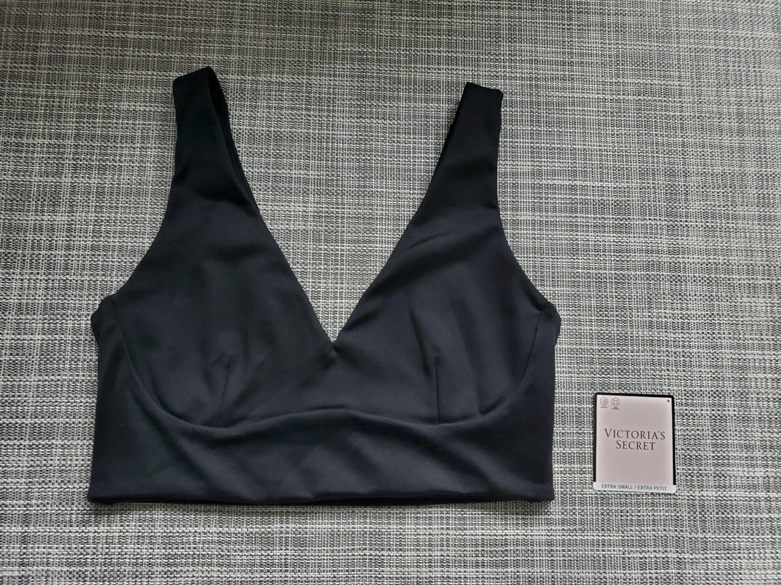 Victoria's Secret deep v front sports bra black XS