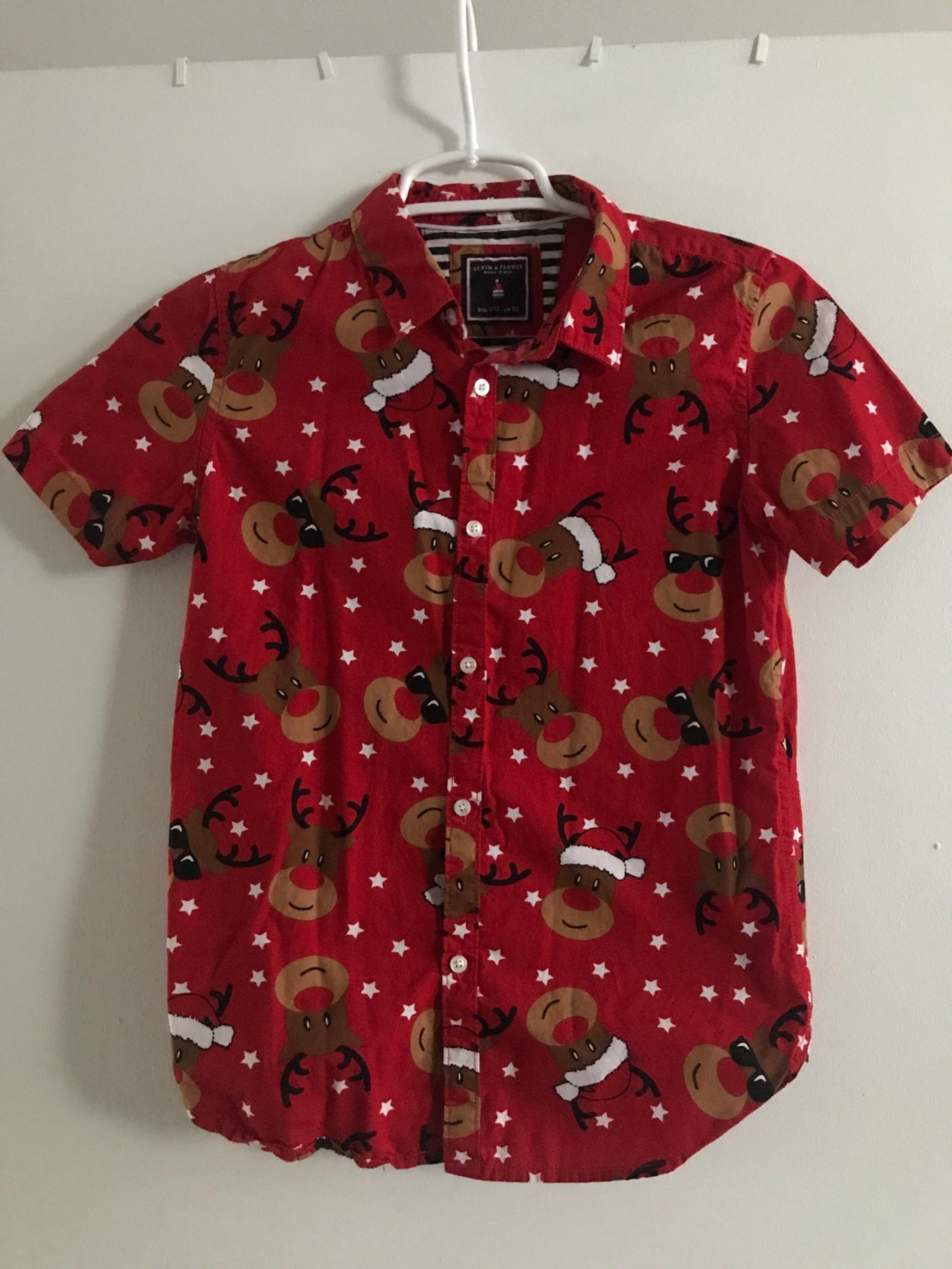 Boys’ Reindeer Christmas shirt - Denim & Flower