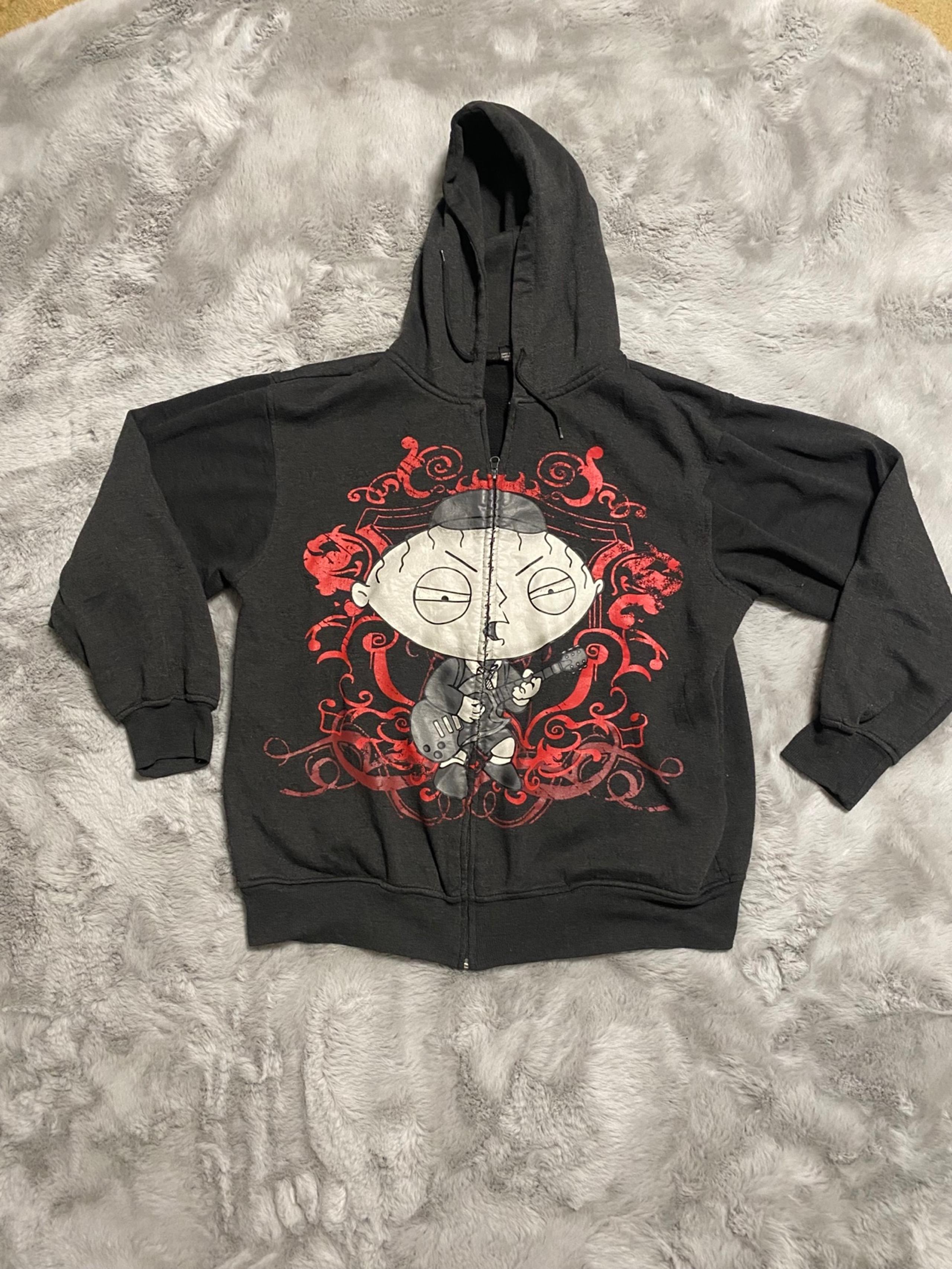 Rare 2007 Family Guy Stewie AC/DC Hoodie Full Zip