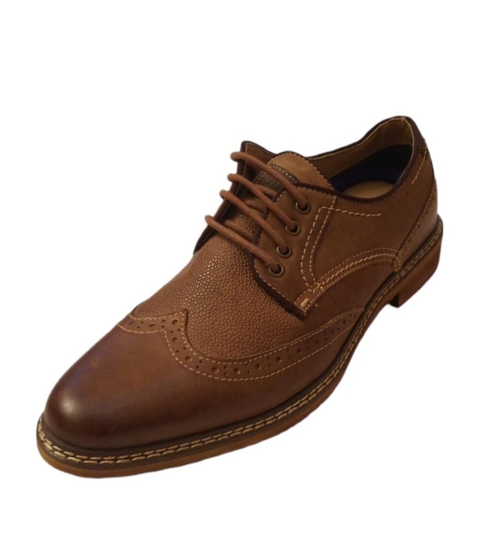 Steve Madden Mens Size 9.5 Wingtip Oxford Dress Shoes Leather Brown