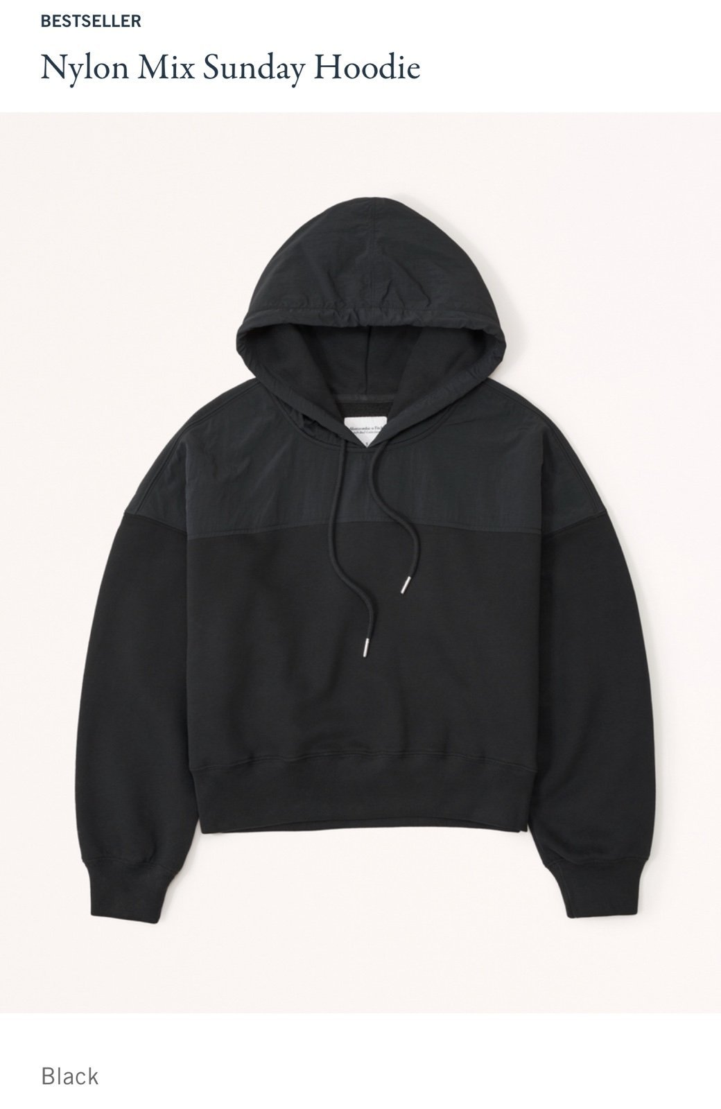 Abercrombie & fitch nylon mix Sunday hoodie soft A&F collection