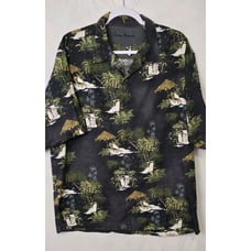 Tommy Bahama 100% Silk Penguin Tiki BBQ Christmas Hawaiian Camp Shirt Men Large