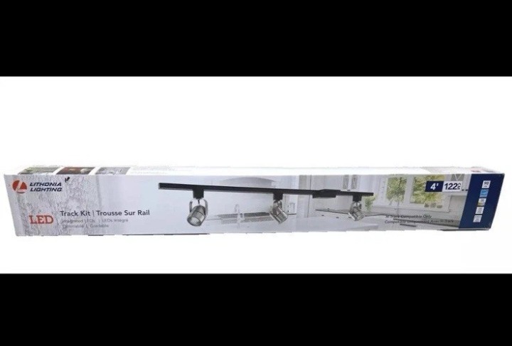 Lithonia Lighting 4 ft. 3-Light Brushed Nickel LED Linear Track Lighting Kit
