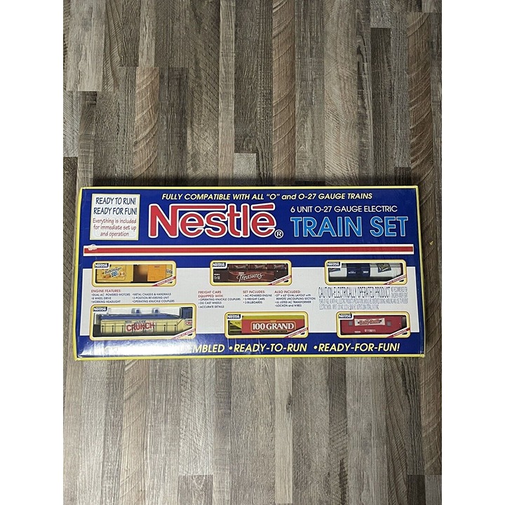 1996 K-LINE, K-1821 6 UNIT, NESTLE TRAIN SET, 5 FREIGHT CARS 3 BILLBOARDS Sealed