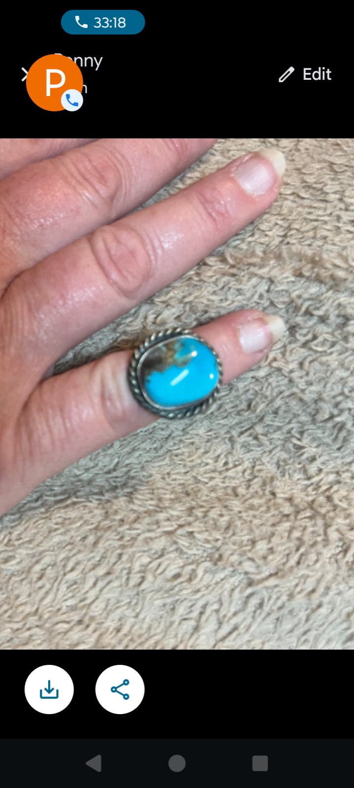 Beautiful Handmade sterling silver Blue turquoise