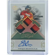 2023 Leaf Trinity ENRIQUE BRADFIELD JR Cycle Jersey Patch Auto /3 SSP Orioles RC