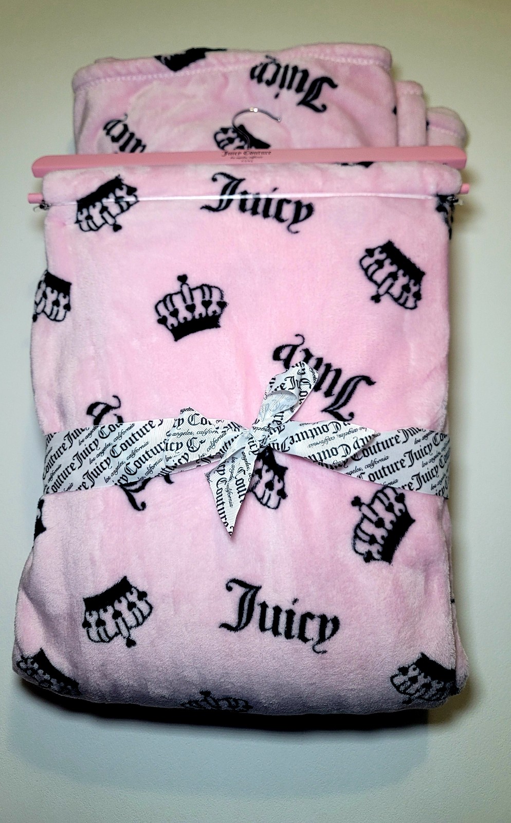 Juicy Couture Pink Crowns Queen Size Blanket