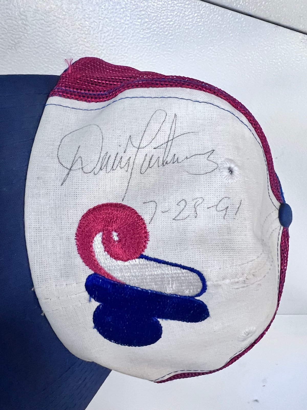 Signed Dennis Martinez baseball cap