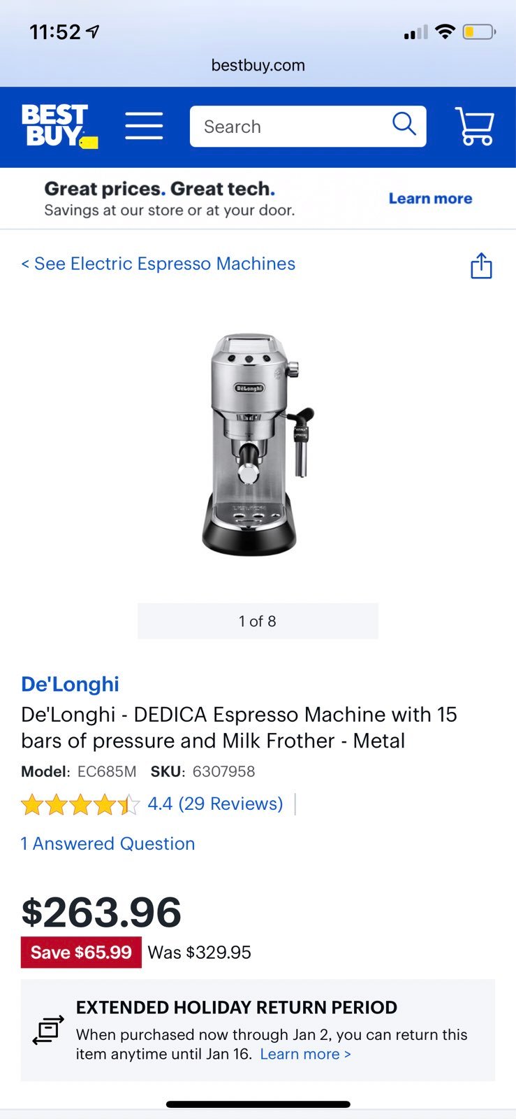 De'Longhi Espresso Machines