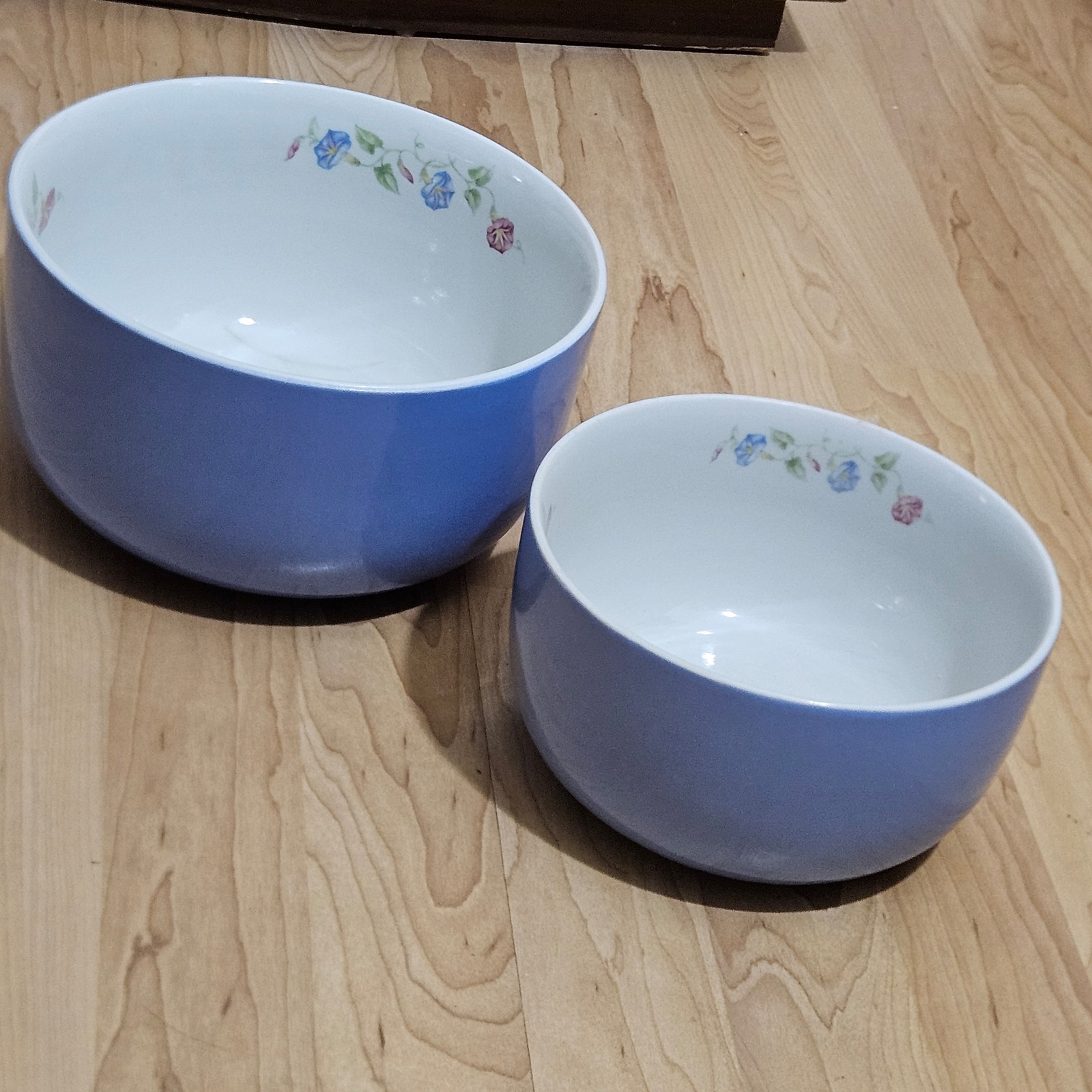 Vintage Hall's Superior Quality Kitchenware Blue Morning Glory Bowls