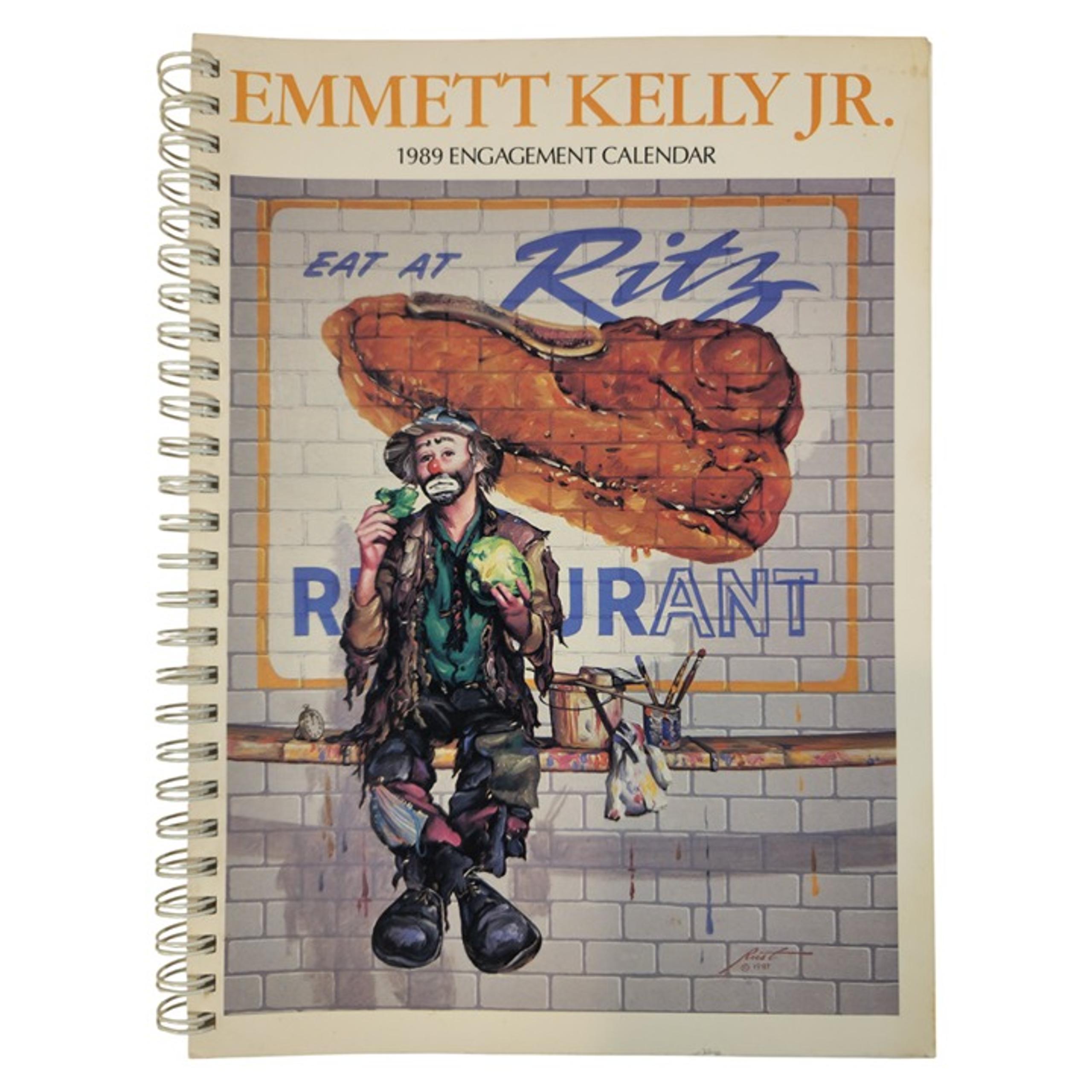 Vintage 1989 Clown Calendar Emmett Kelly Jr. Circus Art Book UNUSED Weird