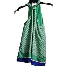 Banana Republic Womens Size 2 Top Floral Halter Sleeveless Blouse Green