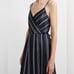 Theory Hammered Stripe Spaghetti Wrap Dress 8 395