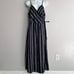 Theory Hammered Stripe Spaghetti Wrap Dress 8 395