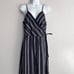 Theory Hammered Stripe Spaghetti Wrap Dress 8 395